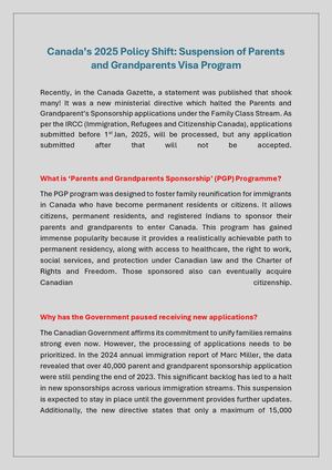 Calaméo - Canada Stopped Parents And Grandparents Visa