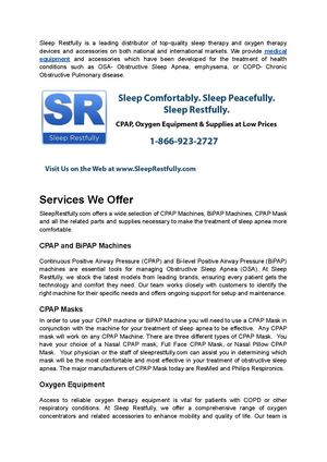 Sleep Restfully - Top-Quality Medical Equipment for Sleep and Oxygen Therapy in Houston, TX