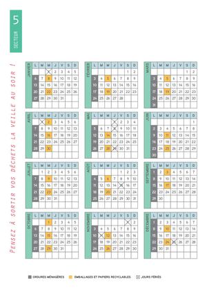 Calendrier des collectes des déchets 2025 Blagnac 2025