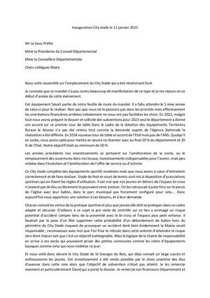 Inauguration City Stade Le 11 Janvier 2025