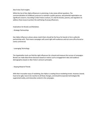 Alex Frolov Tech Insights