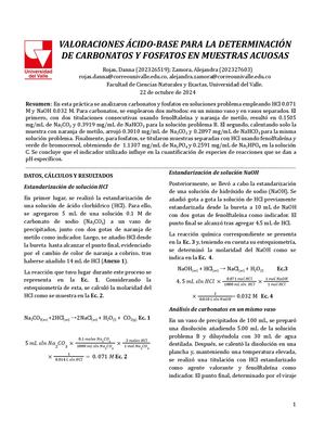 VALORACIONES CON DOS INDICADORES: DETERMINACION DE CARBONATOS Y FOSFATOS EN UNA MUESTRA ACUOSA-quimica analitica