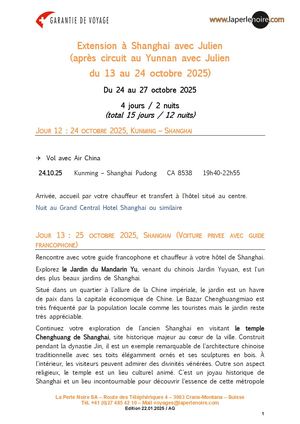 Extension à Shanghai