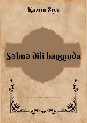 Kazım Ziya - Səhnə dili haqqında