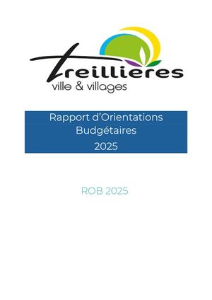 Rapport d'orientations budgétaires 2025