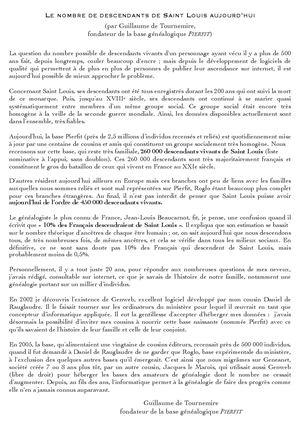Nombre de descendants de Saint Louis (G. de Tournemire) (1)