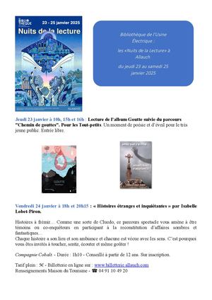 Calaméo - Programme Des Nuits De La Lecture 23, 24, 25 Janvier 2025 ...