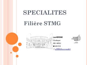 Les Spécialités En Stmg