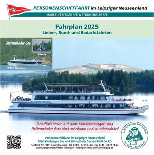 Fahrplan 2025 der Personenschifffahrt im Leipziger Neuseenland