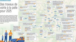 La carte des travaux de voirie autour de Rouen en 2025