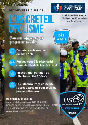 Flyer Ecole de Vélo - US Créteil Cyclisme
