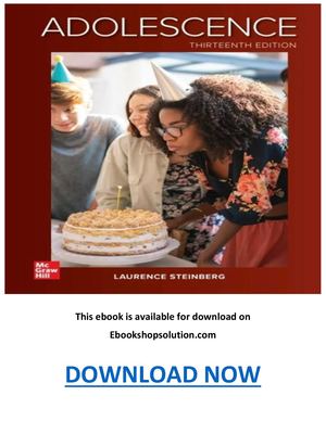 Steinberg’s Adolescence 13th Edition PDF