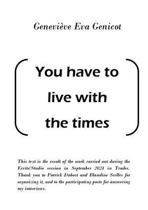 Me and My Machine - 2 - You have to live with the times (English translation) - Geneviève Genicot