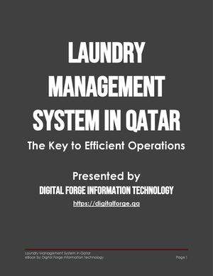 Laundry Management System In Qatar - A Comprehensive Guide For Laundry Business