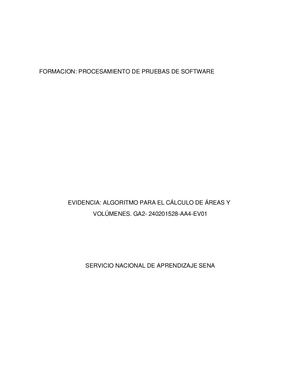 Algoridmo Para El Calculo De Areas Y Volumen