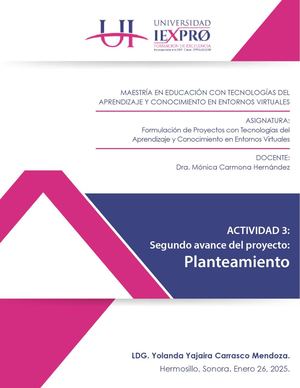Segundo Avance Planteamiento