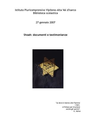 Shoah documenti e testimonianze - 2007