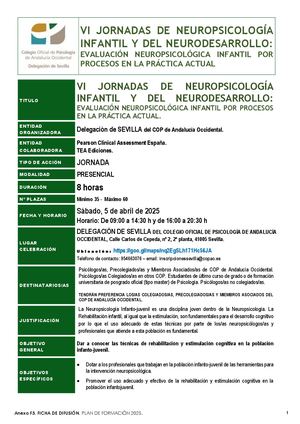 2025 04 05 Vi Jornadas Neuropsicológica Infantil Y Neurodesarrollo Vrev Af