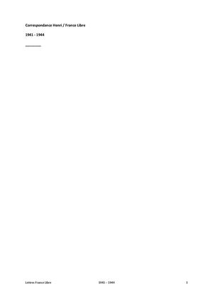 02 Lettres France Libre, 1941/1944