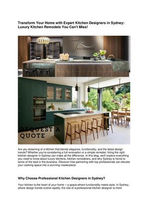 Calaméo - Transform Your Home With Expert Kitchen Designers In Sydney