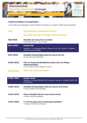 Programme Réunion Régionale Urologie 2025