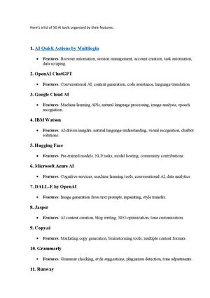 Top 50 Ai Tools