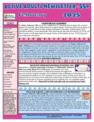 February 2025 SENIOR NEWSLETTER