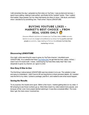 How I Grew My You Tube Channel Using Lenostube