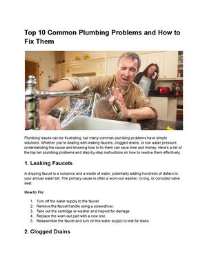 Calaméo - Top 10 Common Plumbing Problems And How To Fix Them