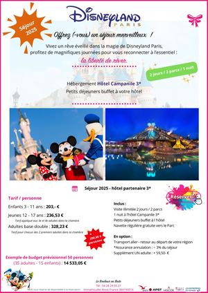 03. Disney - hôtel partenaire 3* - 2 jours / 2 parcs / 1 nuit