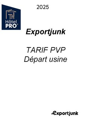 Exportjunk tarif PVP au 1er Mars 2025