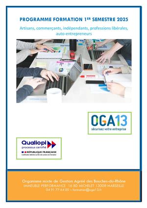 Programme Formations OGA13 Premier Semestre 2025