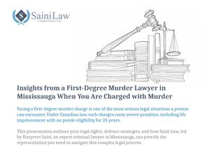 Insights from a First-Degree Murder Lawyer in Mississauga When You Are Charged with Murder