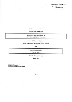 Compte Administratif 2023 - Budget Principal