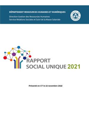Rapport Social Unique De La Ville De Grenoble 2021