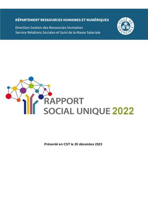 Rapport Social Unique De La Ville De Grenoble 2022