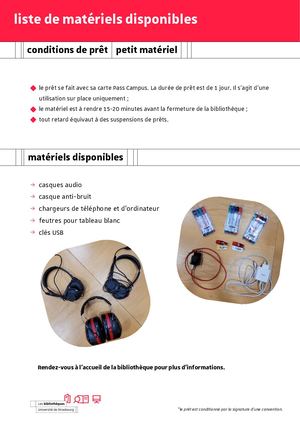 Liste matériel disponible