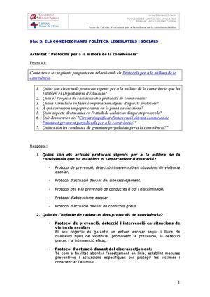 Protocols Per A La Millora De La Convivència Loira