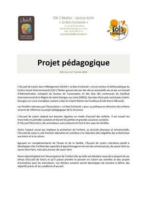 Projet Pédagogique 2025