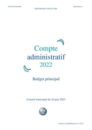 Compte Administratif 2022 - Budget Principal