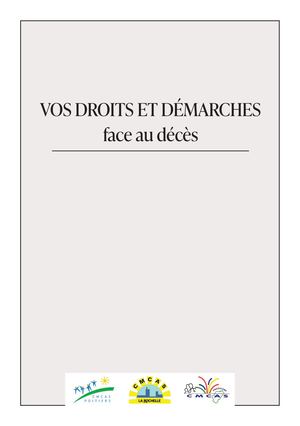 Livret « Vos droits et démarches face au décès »