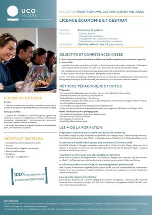 Licence Eco Gestion Angers