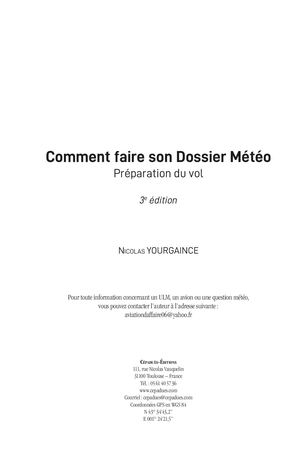 Extrait 2161 Comment faire son dossier Météo 3e édition