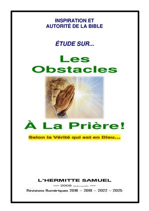 OBSTACLE A LA PRIERE