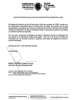 Toro Asis 2024 Con Certificacion Depto