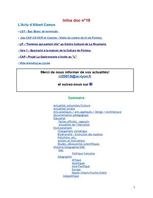 Infos Doc n°18 2024-2025