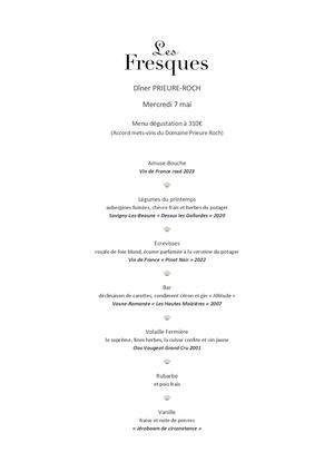 Menu Roch Avec Les Vins