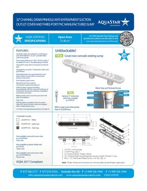 32CDPHxxx - 32'' Pinhole Suction Outlet Cover And Sump