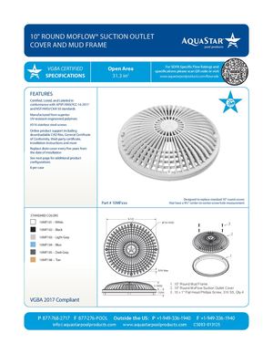 10MFxxx - 10'' Round Moflow Suction Outlet Cover