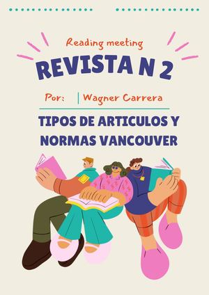 Tipos De Articulos Y Normas Vancouver